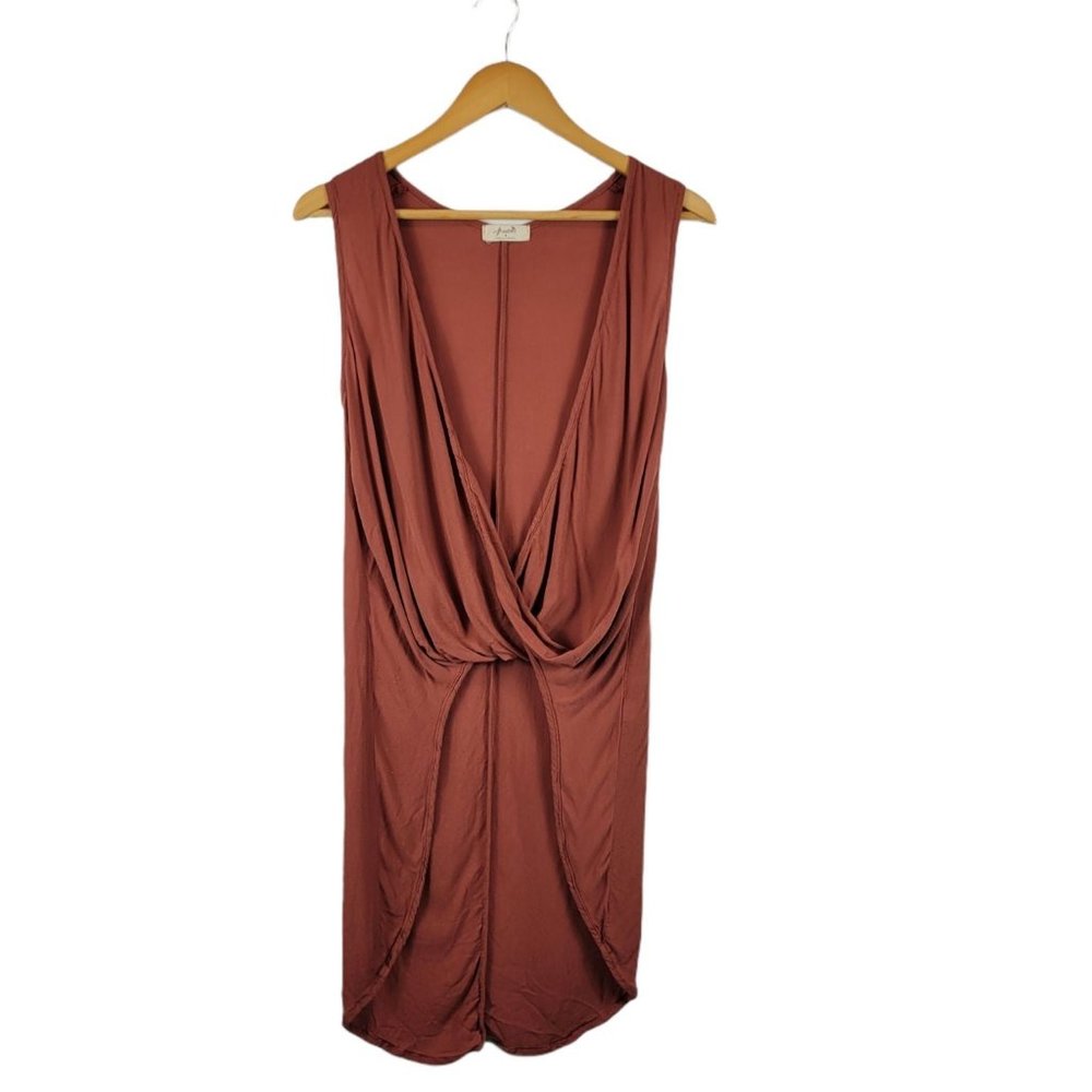 Freebird wine red high low boho sleeveless tunic top womans size Medium